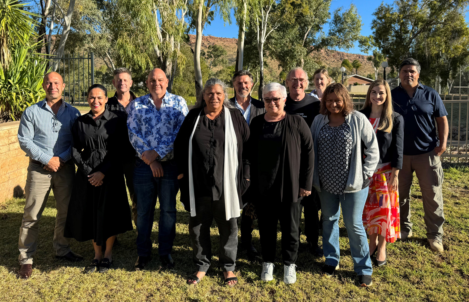 From L to R: Mr Sam Dimarco, Ms Cheryl Bailey, Mr Dan Lloyd, Professor Lyndon Ormond-Parker, Ms Dot West OAM, Dr Daniel Featherstone, Ms Lauren Ganley, Mr Neil Turner, Professor Ellie Rennie, Ms Gillian Mailman, Dr Jessa Rogers and Mr Che Cockatoo-Collins